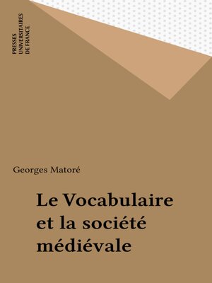 cover image of Le Vocabulaire et la société médiévale
